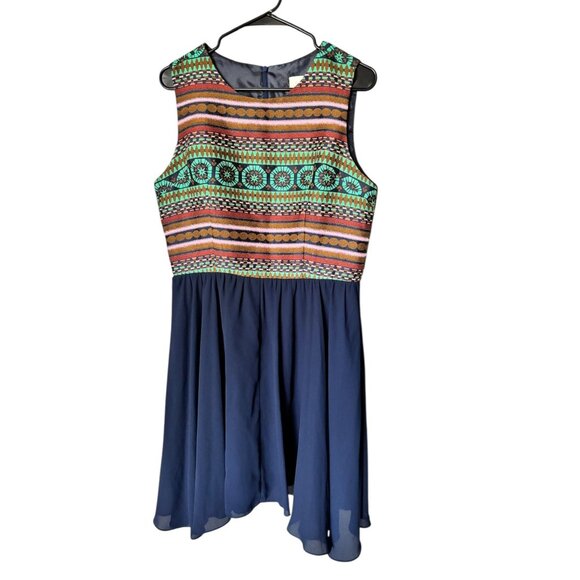 Nomad Morgan Carper Women's Navy Blue Sleeve Dress - Picture 2 of 7